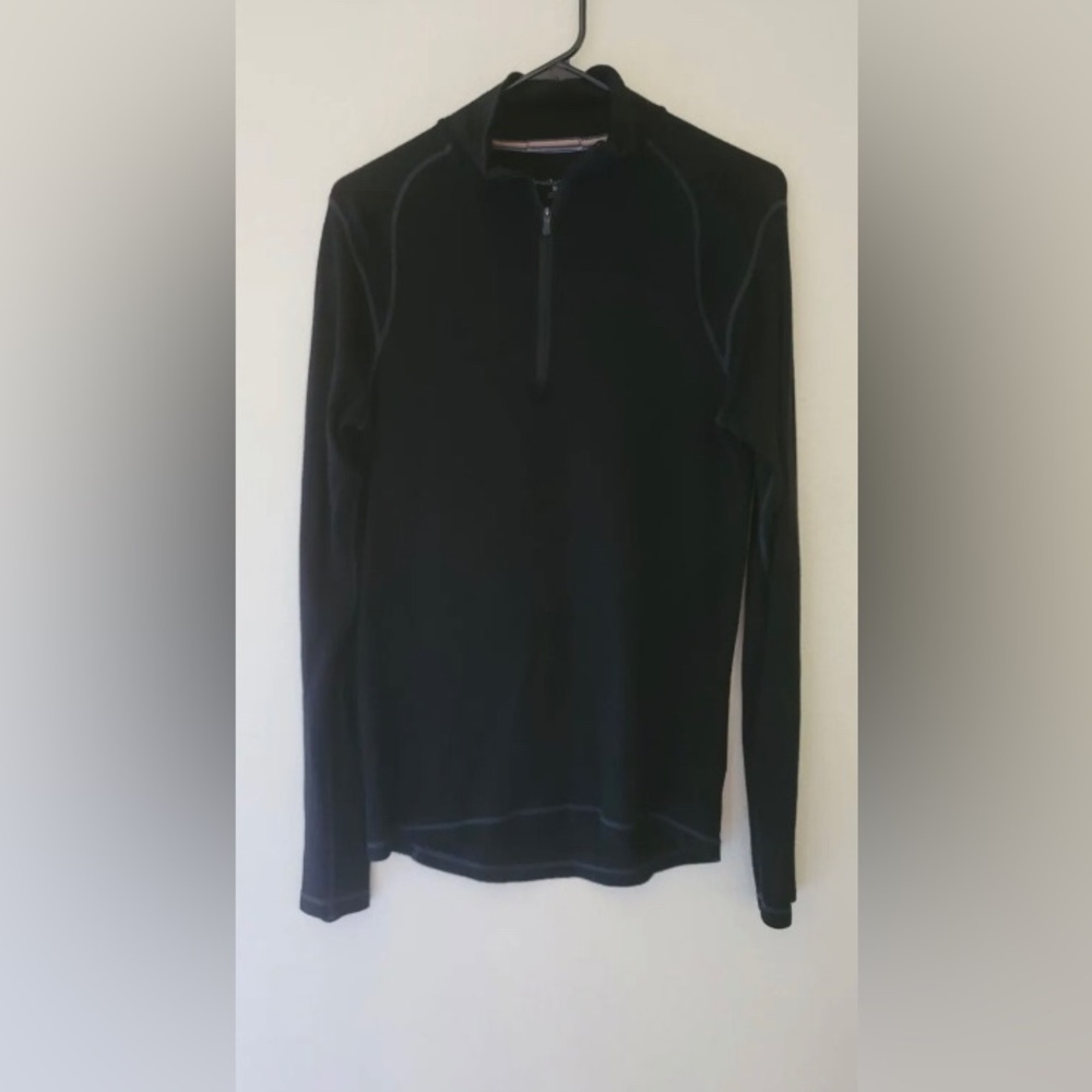 Smartwool Men's Classic Black Merino Wool Quarter Zip Sweater Size Medium